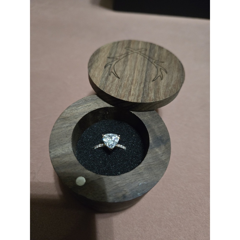 StagHead‎ TRILLION CUT  ENGAGEMENT RING WITH DIAMOND ACCENTS